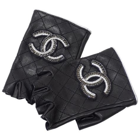 pink chanel gloves|Chanel fingerless leather gloves.